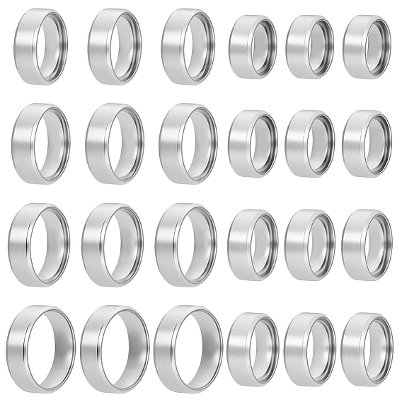 24 шт. 8 стили перстней из нержавеющей стали для женщин