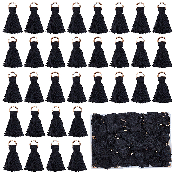 100шт. поликоттон (полиэстер хлопок) подвесные украшения с кисточками, с железной фурнитурой, золотой свет