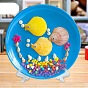 DIY Ocean Themed Pattern Shell Conch Disk Paste Painting For Kids, including Shell, Plastic Beads & Plate, Brush and Glue