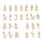 Colgantes Shegrace de latón con microengaste de circonitas cúbicas transparentes, sin níquel, encantos de la letra a~z