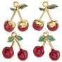 8 шт 2 стили 304 подвески из нержавеющей стали, с эмалью, вишневое очарование, золотые