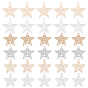 60Pcs 3 Style Brass Pendants, Chandelier Components Links, Etched Metal Embellishments, Long-Lasting Plated, Star