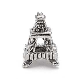 304 Stainless Steel European Beads, Large Hole Beads, Tower