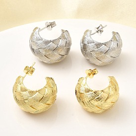 Латунные плетеные серьги-гвоздики в форме буквы С, долговечный, стойки покрытие