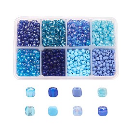 6/0 Mixed Glass Seed Beads Round  Loose Spacer Beads, 4mm, Hole: 1mm