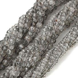 Nuageux naturelle perles de quartz brins, ronde, facette