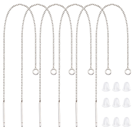 3 пары 925 фурнитура для сережек-гвоздиков из стерлингового серебра, со штампом 925 и петлями, нить, с 10 пластиковыми ушными гайками