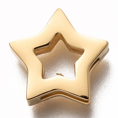 304 Stainless Steel Slide Charms, Star