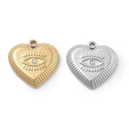 304 подвески из нержавеющей стали, со стразами, ионное покрытие (ip), сглаз