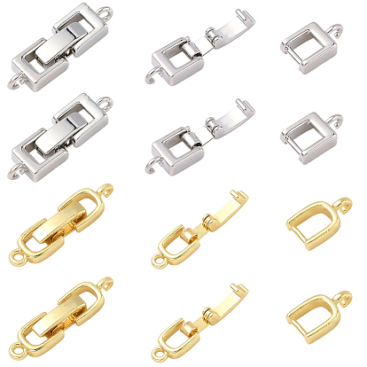 10шт. 2 цвета стойка покрытие латунь складные застежки, долговечный, без свинца и без кадмия, прямоугольные