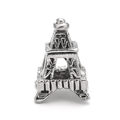 304 Stainless Steel European Beads, Large Hole Beads, Tower