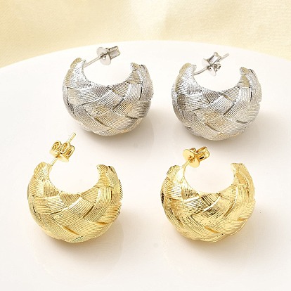 Латунные плетеные серьги-гвоздики в форме буквы С, долговечный, стойки покрытие