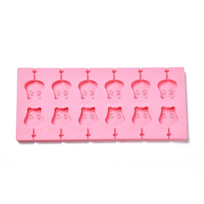 DIY Lollipop Making Food Grade Silicone Molds, Candy Molds, Hippo's Head, 12 Cavities