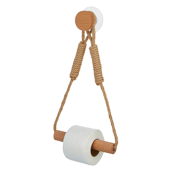 1 настенные держатели для рулонов бумаги из ПК и дерева, подставка для туалетной бумаги, с пеньковой веревки