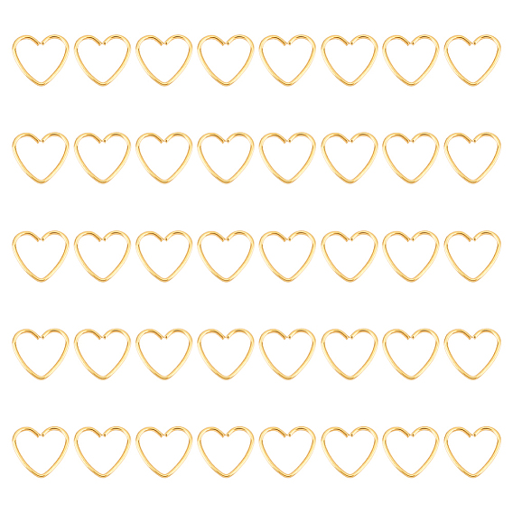 40 шт. 304 соединительные кольца из нержавеющей стали, открытые кольца прыжок, сердце