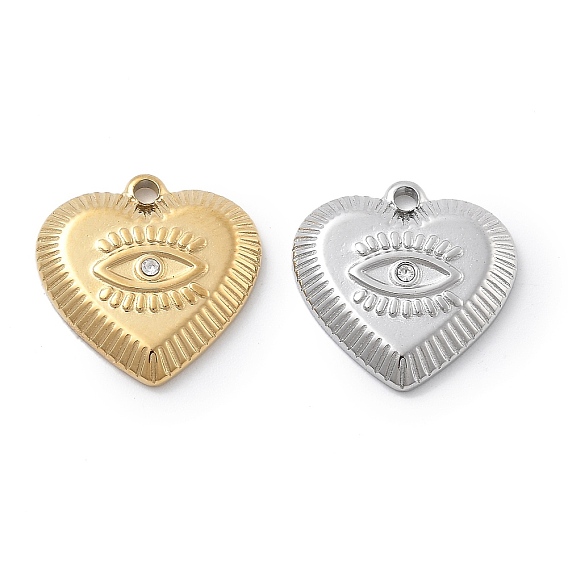 304 подвески из нержавеющей стали, со стразами, ионное покрытие (ip), сглаз