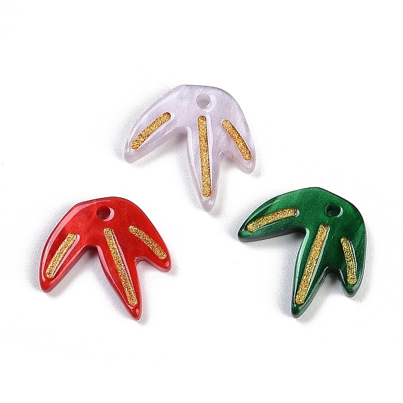 Акриловые подвески, с золотым металлом, инкрустированным, лист