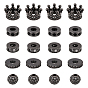 20Pcs 5 Style Brass Micro Pave Cubic Zirconia Beads, Crown, Flat Round, Round