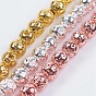 Electroplate Non-magnetic Synthetic Hematite Beads Strands, Beads Strands, Round with Concave Spot