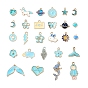 27Pcs 27 Style Light Gold Alloy Enamel Pendants, Mixed Shapes
