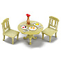 Tables et chaises en plastique, accessoires de maison de poupée micro paysage, faire semblant de décorations d'accessoires