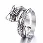 316 Surgical Stainless Steel Wide Band Rings, Dragon