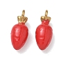 304 Stainless Steel Enamel Pendants, Carrot Charms, Ion Plating(IP)