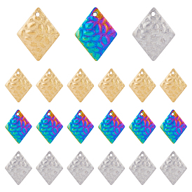 60 шт. 3 цвета 304 подвески из нержавеющей стали, , ромбовидный шарм