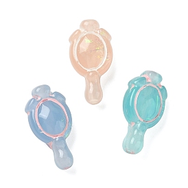 Прозрачные бусины из смолы, голографические бусы, ручное зеркало, с эмалью