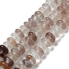 Perles naturelles de quartz brins, rondelle