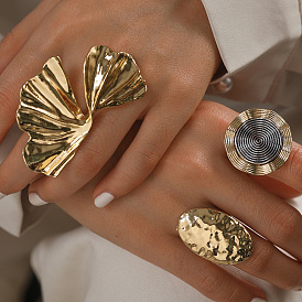 Преувеличенные кольца из цинкового сплава для женщин, золотые