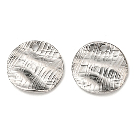 Pendentifs en acier inoxydable, charme plat rond