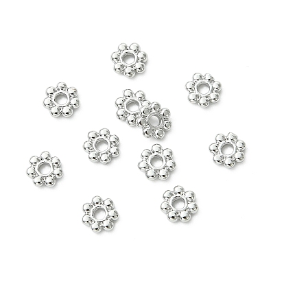 SHEGRACE Brass Spacer Beads, Flower, Cadmium Free & Nickel Free & Lead Free