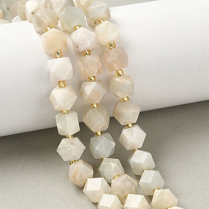 Натуральный лунный камень бисер нитей, граненые круглые бусины в форме звезды, с бисером