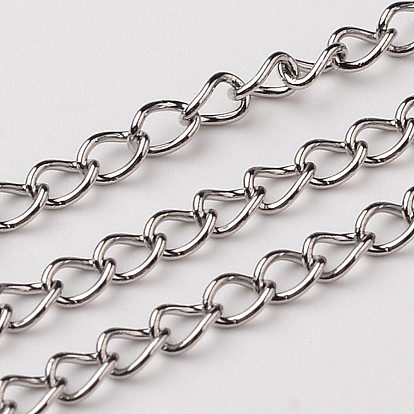 304 Stainless Steel Curb Chains, Twisted Chains, Soldered
