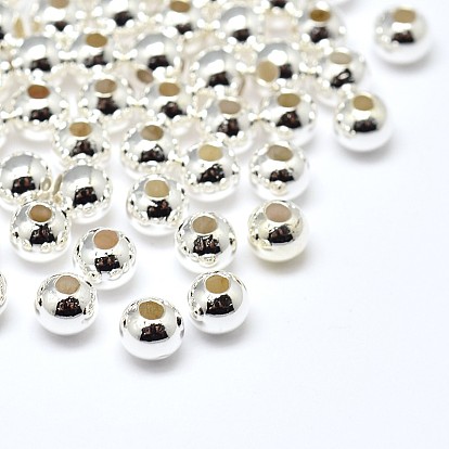 Brass Solid Round Beads, Lead Free & Cadmium Free & Nickel Free, 4mm, Hole: 1.8mm