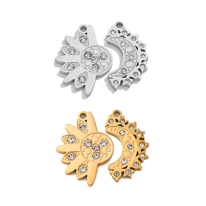 День святого Валентина 304 подвески из нержавеющей стали, со стразами, Вс & луна