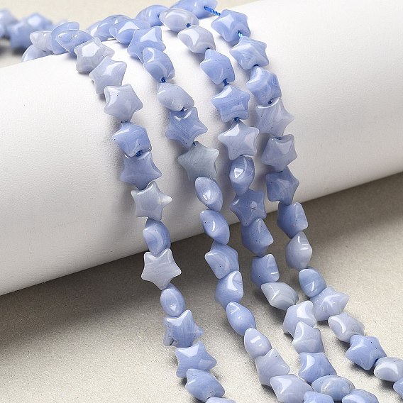 Синтетические синие кружевные бусины из агата, звезда