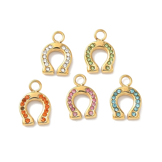 304 подвески из нержавеющей стали, подковы прелести, со стразами