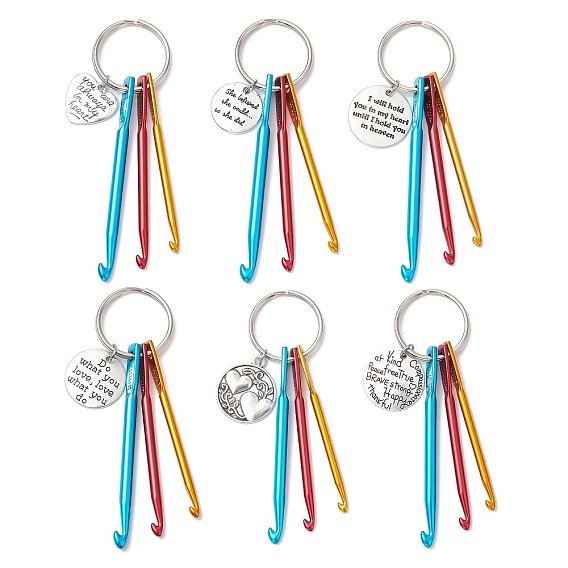 Алюминиевые крючки для ключей брелок, с брелоки железа, сплав плоский круглый