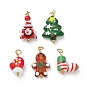 Рождество ручной работы Lampwork подвески, с 304 нержавеющей стали