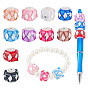 10Pcs 10 Colors Transparent Acrylic Beads, Round, ABS Plastic Pearl & Glass & Alloy, for Beadable Pens, Keychains, Jewelry and Crafts