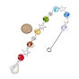 Glass and Brass Link Pendant Decorations, With Alloy Pendants, Star with Moon