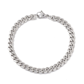 304 Stainless Steel Cuban Link Chains Bracelet for Men Women