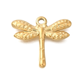 PVD Vacuum Plating 201 Stainless Steel Pendants, Dragonfly Charm