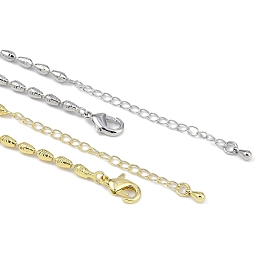 Rack Plating Brass Textured Teardrop Link Chain Necklaces for Women, Long-Lasting Plated, Lead Free & Cadmium Free