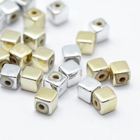 Placage de perles en plastique écologiques, cube