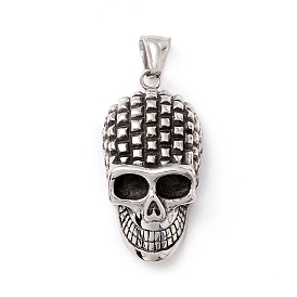 Tibetan Style 304 Stainless Steel Pendants, Skull