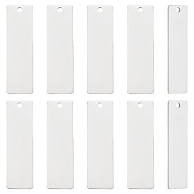 30 шт. 201 подвески из нержавеющей стали, штамповка пустой метки, прямоугольные