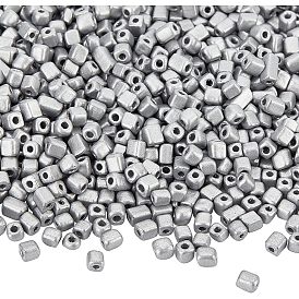 2000шт 6/0 стеклянные бусины с покрытием из запекаемой краски, металлических цветов, круглое отверстие, кубические